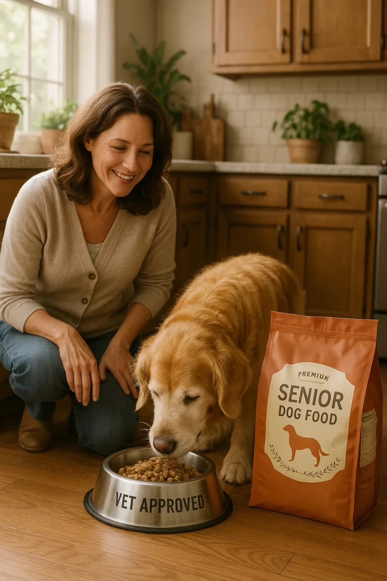 "Best dog food for older dogs recommended by vets USA"