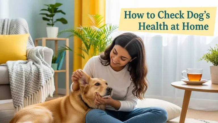 Owner checking dog’s health at home – eyes and ears examination